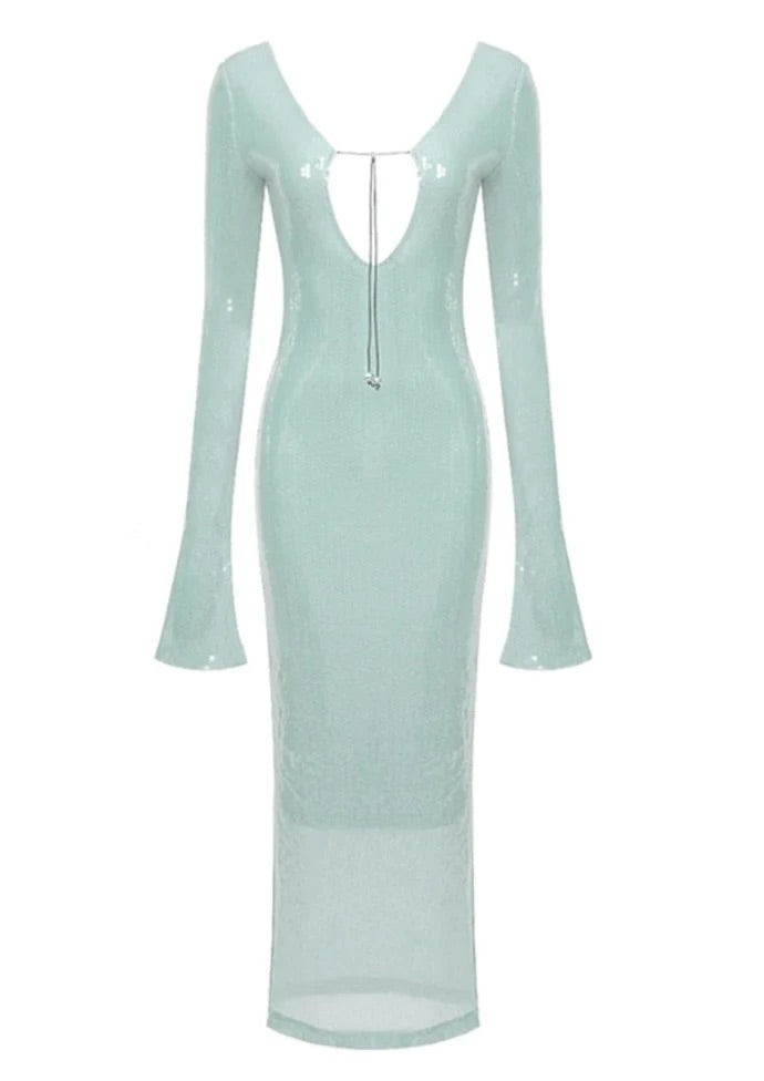 Robe turquoise ambre