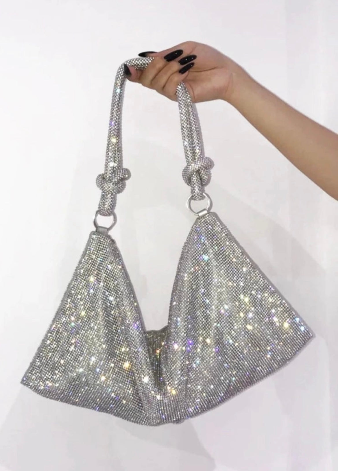 Silver evening bag