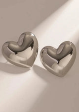 עגילי לב כסף