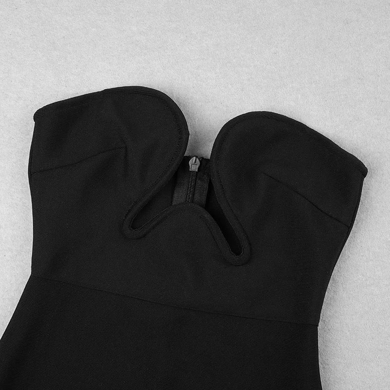 Black strapless dress