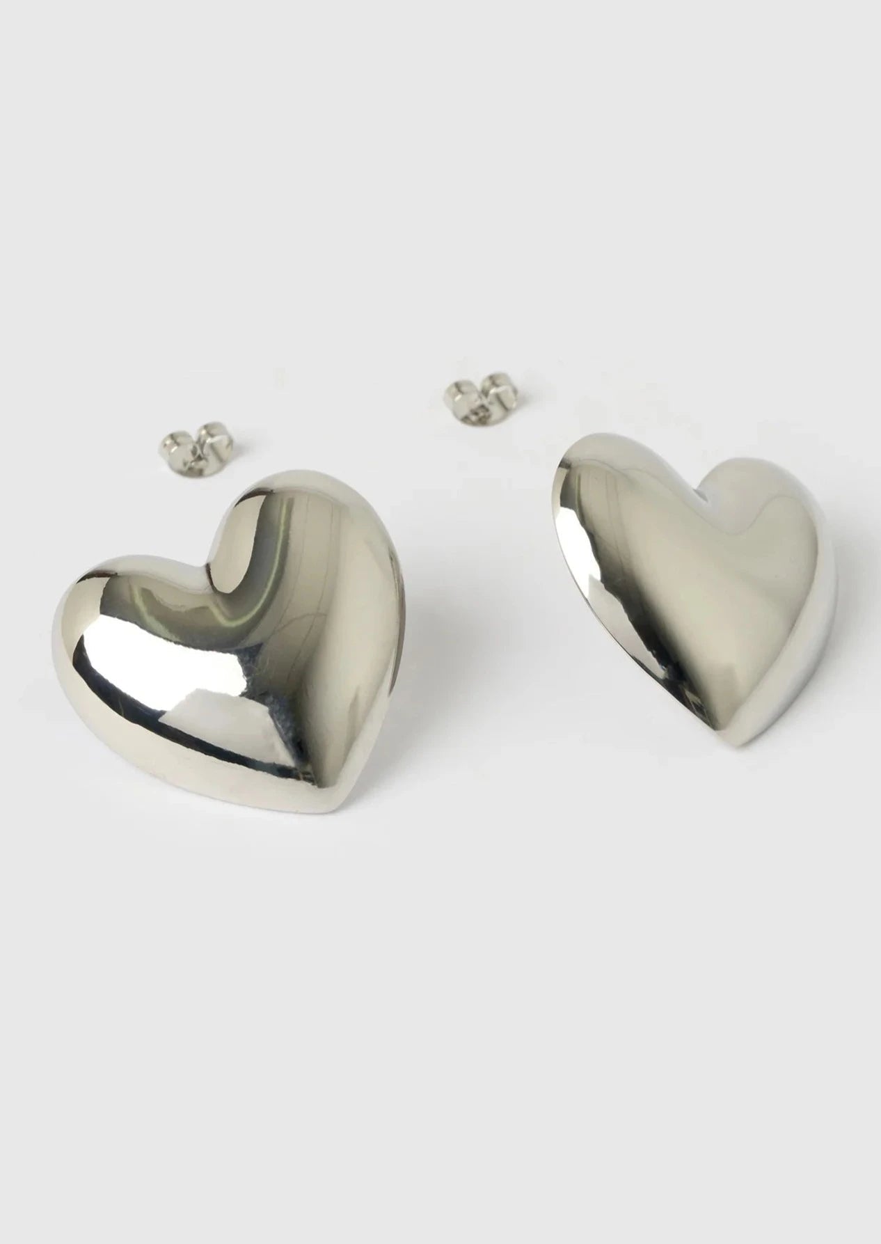 Silver heart earrings