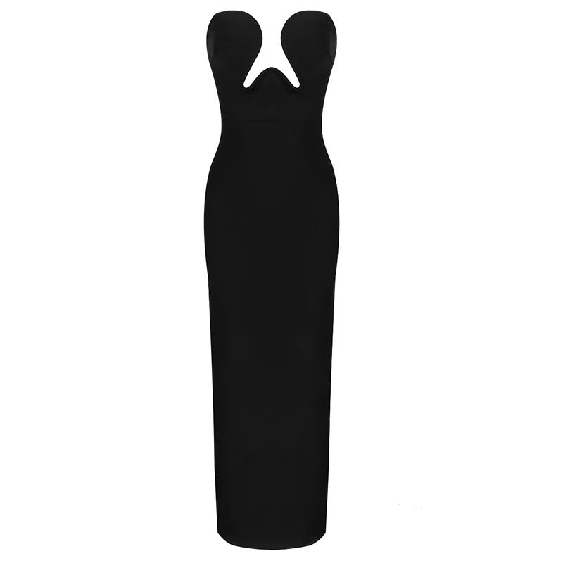 Black strapless dress