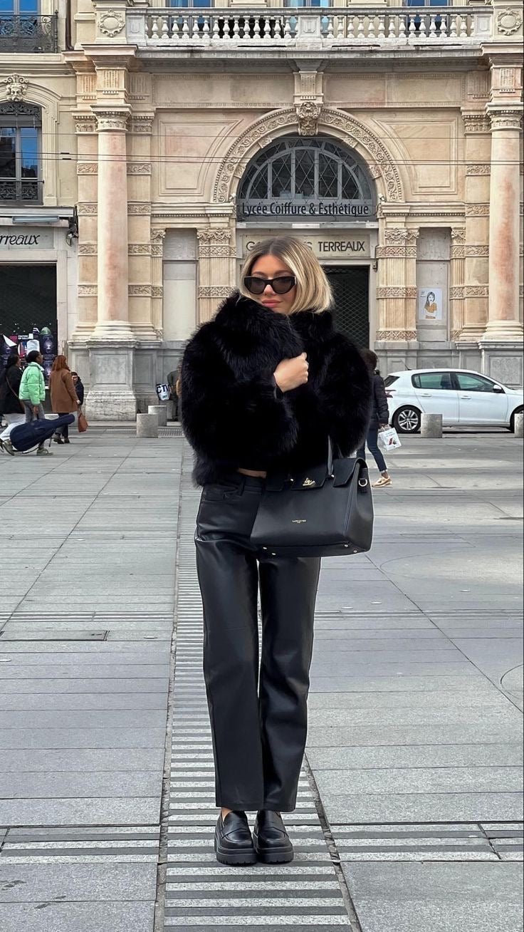 מעיל פרווה שחור